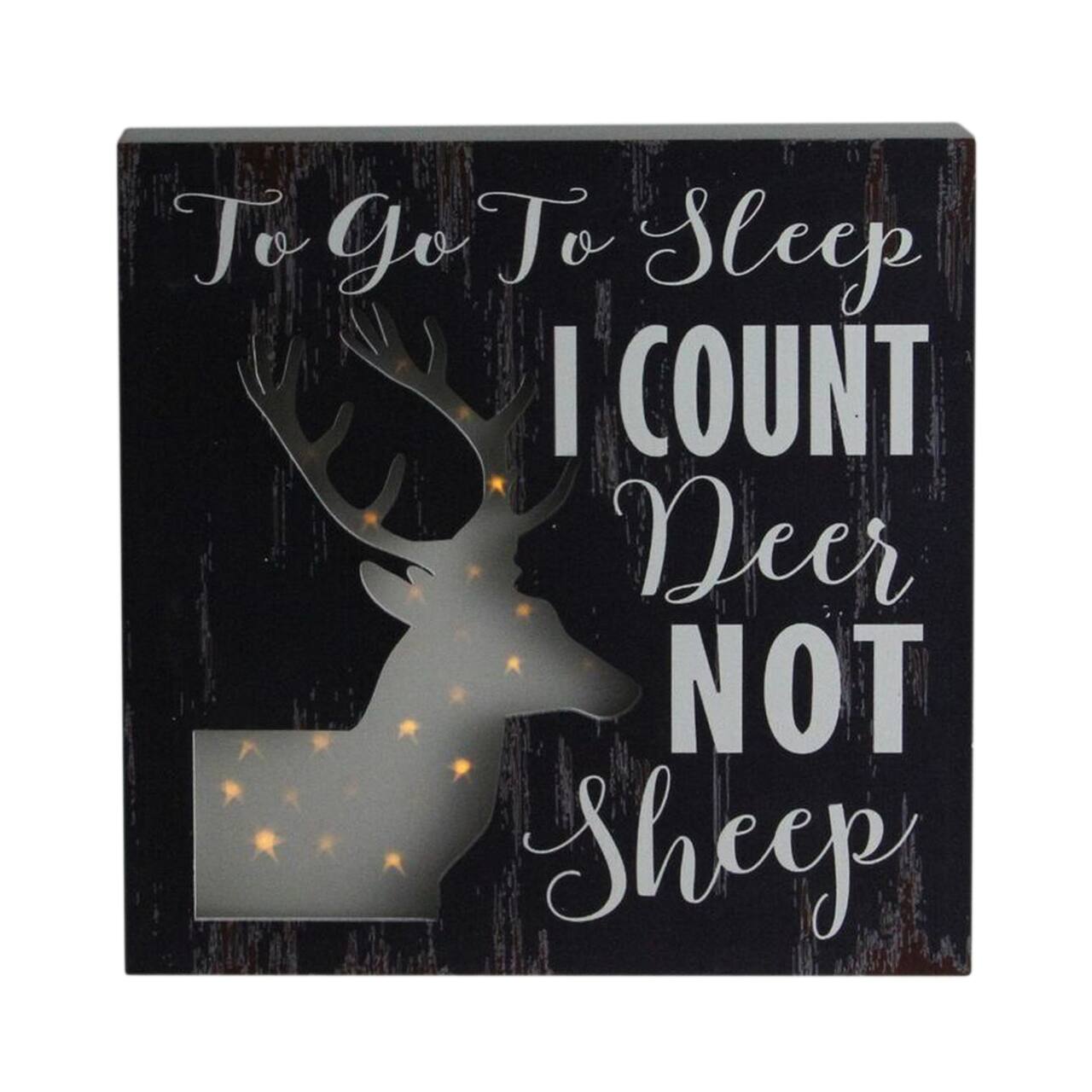 LED Lighted Fiber Optic Deer "To Go to Sleep I Count Deer Not Sheep" Wall Art Decoration